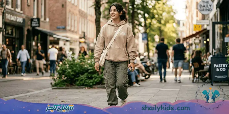 استایل دخترانه شیک با شلوار کارگو