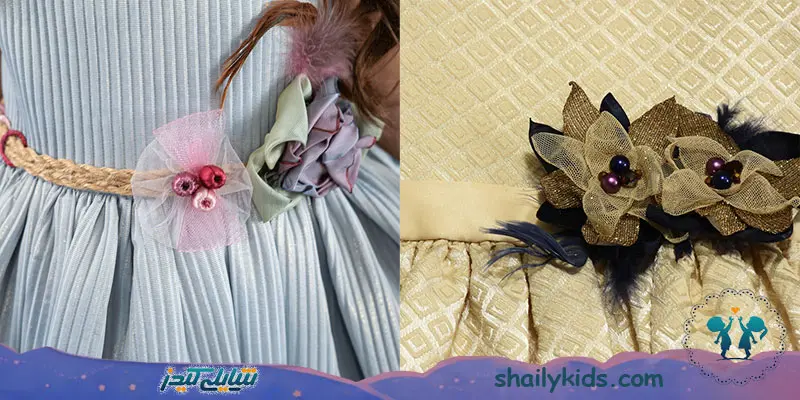 گل توری و ربان دوزی برای دیزاین دخترانه لباس