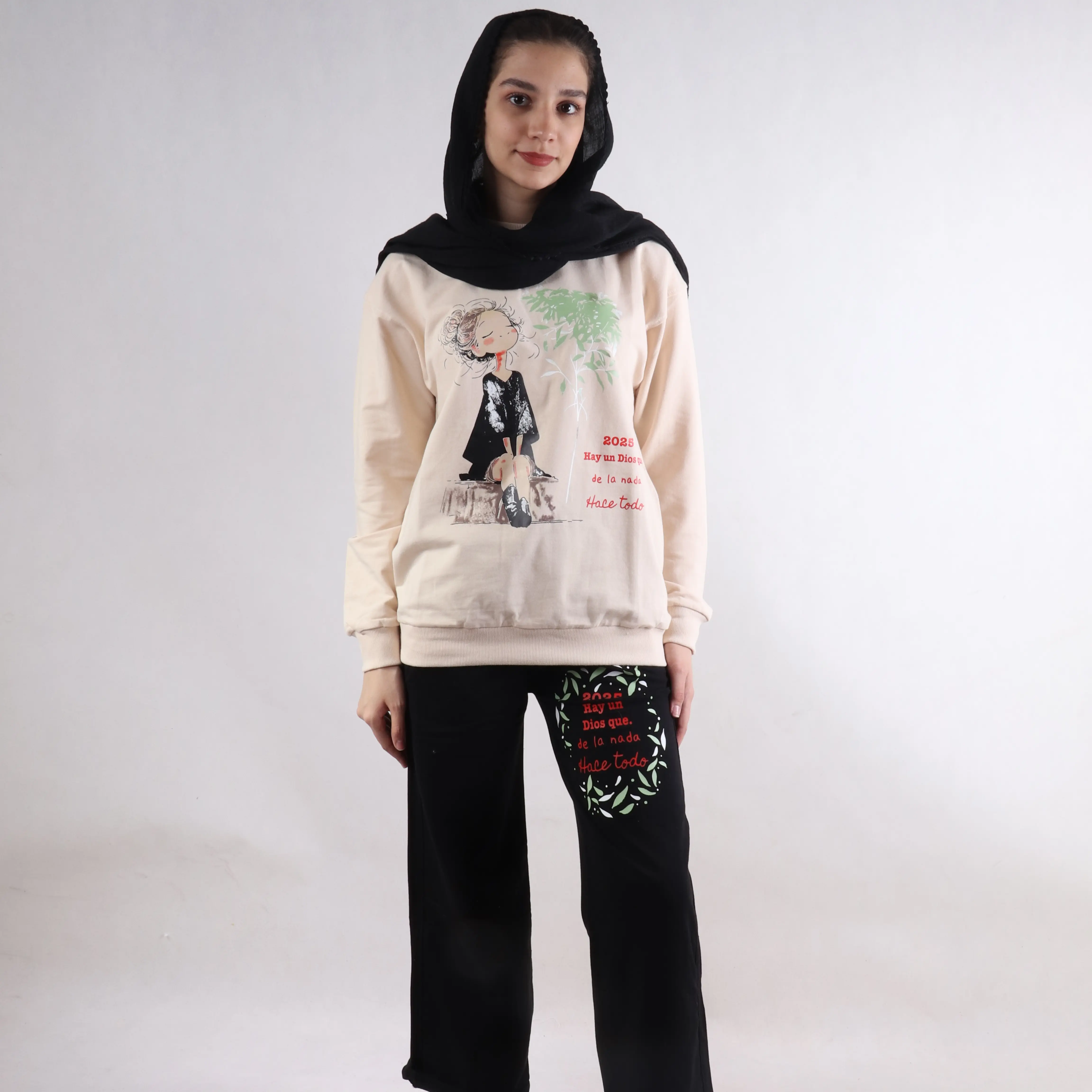 ست دورس‌ و شلوار دخترانه کد ۳۲۰۲