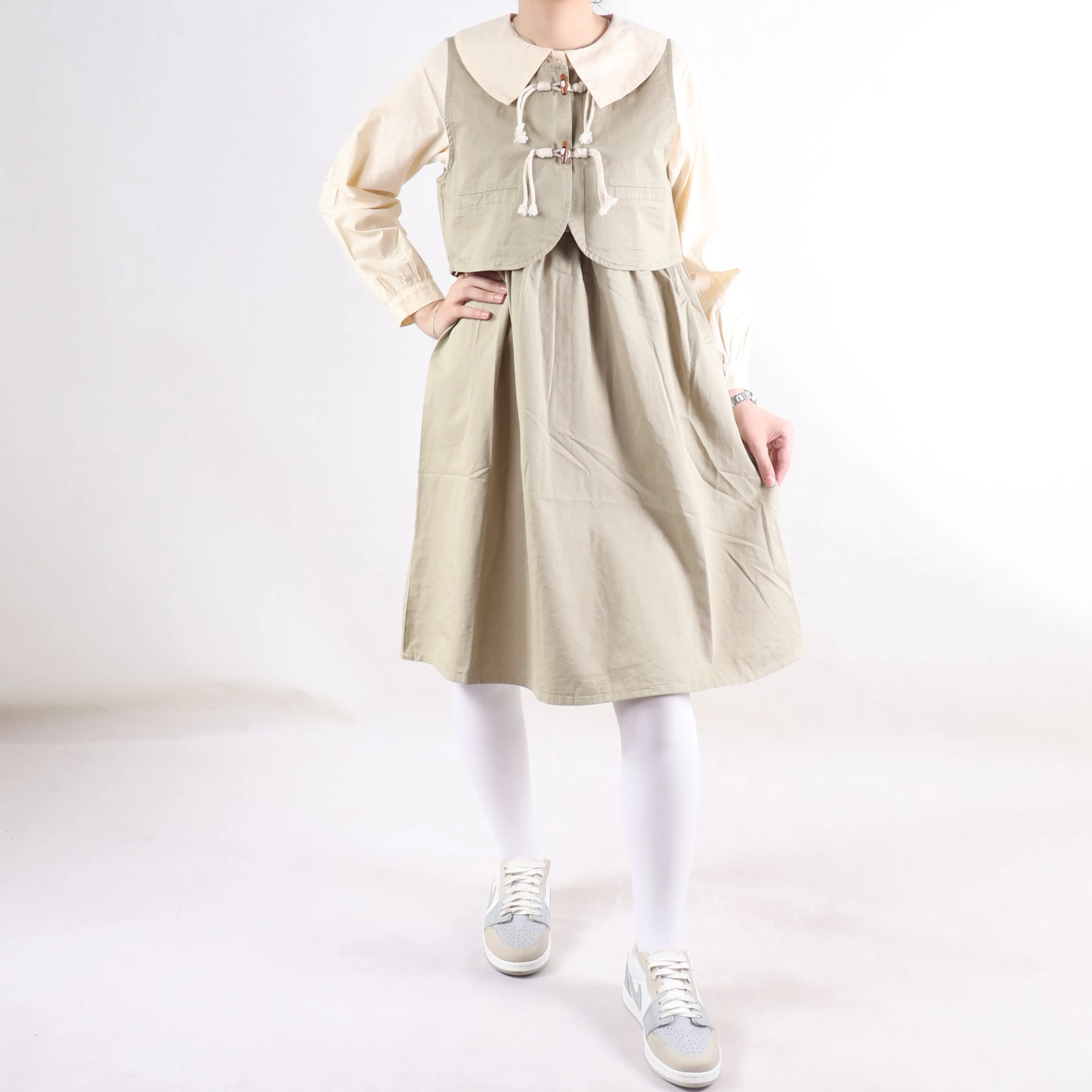 پیراهن کتان دخترانه کد۳۲۰۸